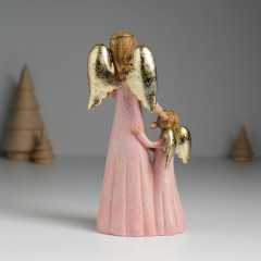 Фигурка сувенирная «Ангел с ангелочком в розовых платьях» - Фото 3