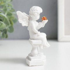 Сувенир «Белоснежные ангелы на скамье с кристаллом» - Фото 1