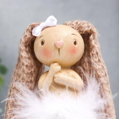 Сувенир «Заюшка с бантиком в пуховой юбочке» - Фото 4