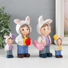 Набор фигурок «Малыши в толстовках с зайчьими ушками» - Фото 1