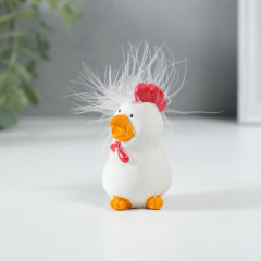 Фигурка сувенирная «Петушок белый с розовым яйцом» - Фото 2