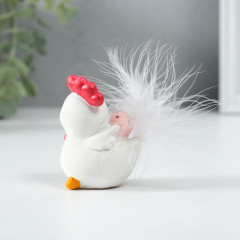 Фигурка сувенирная «Петушок белый с розовым яйцом» - Фото 3