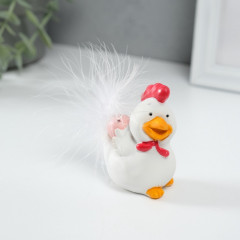 Фигурка сувенирная «Петушок белый с розовым яйцом» - Фото 4