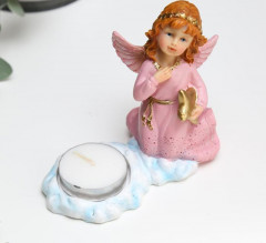 Сувенир-подсвечник со свечой «Девочка-ангел в розовом платье» - Фото 2