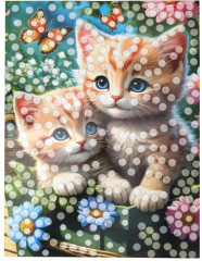 Аппликация из пайеток и страз «Котята в корзинке» - Фото 2