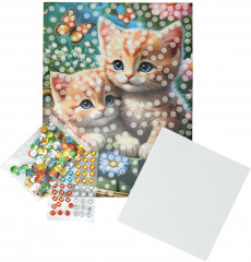 Аппликация из пайеток и страз «Котята в корзинке» - Фото 1