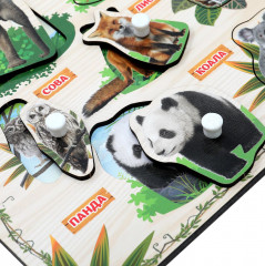 Игрушка-вкладыши с ручками «Мамы и малыши: дикие животные» - Фото 3