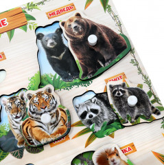 Игрушка-вкладыши с ручками «Мамы и малыши: дикие животные» - Фото 4