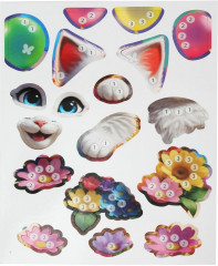 Аппликация пайетками 3D «Котик в корзинке» - Фото 2