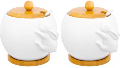 Набор сахарниц с ложками и подставками «Кролики» - Фото 3