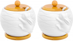 Набор сахарниц с ложками и подставками «Кролики» - Фото 3