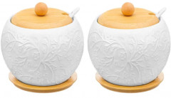 Набор сахарниц с ложками и подставками «Веточки-цветочки» - Фото 2