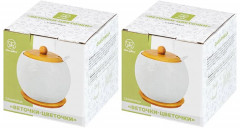 Набор сахарниц с ложками и подставками «Веточки-цветочки» - Фото 3