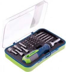 Отвертка реверсивная с набором бит и торцевых головок (35 шт.) - Фото 2