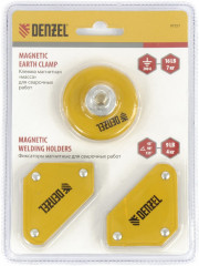 Набор из 2 магнитных сварочных фиксаторов и магнитной клеммы - Фото 1