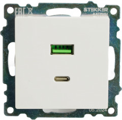 Розетка USB 2-местная, type C - Фото 3
