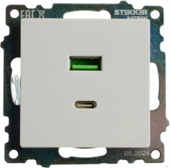 Розетка USB 2-местная, type C - Фото 7