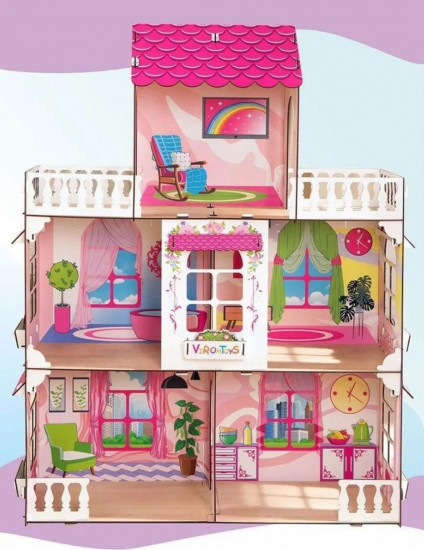 Кукольный домик с мебелью для барби