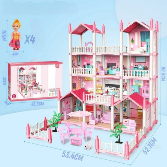 Кукольный домик с мебелью и куклами