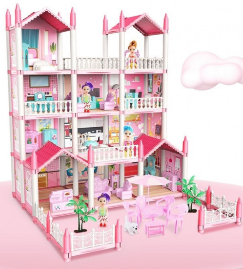 Кукольный домик с мебелью и куклами