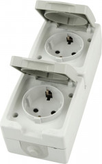 Розетка двухместная с крышкой PST16-22-54 - Фото 1