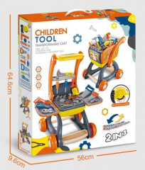 Набор строительных инструментов с тележкой-столом детский «2 в 1» - Фото 1