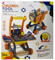 Набор строительных инструментов с тележкой-столом детский «2 в 1» - Фото 3