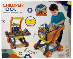 Набор строительных инструментов с тележкой-столом детский «2 в 1» - Фото 4