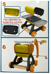 Набор строительных инструментов с тележкой-столом детский «2 в 1» - Фото 6