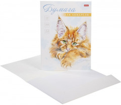 Набор бумаги для акварели «Рыжий котик» - Фото 1