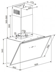 Вытяжка EAGLE 850 60 Glass Black - Фото 5