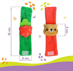 Набор погремушек-браслетов «Мишка и малина» - Фото 3