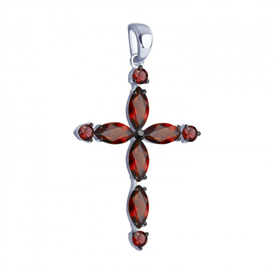 Подвеска из серебра с гранатами