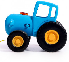 Каталка детская на верёвке музыкальная «Синий трактор» - Фото 3