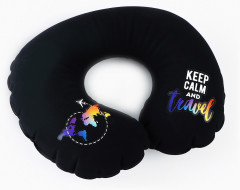 Подушка для путешествий надувная «Keep calm and travel» - Фото 2