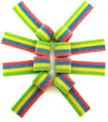 Мармелад жевательный «Sour Belts Rainbow. Разноцветные кислые ремешки» - Фото 4