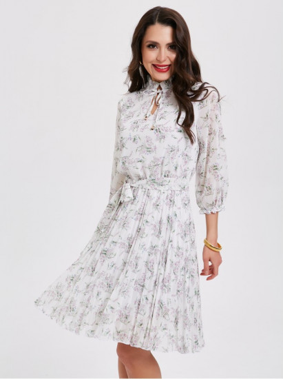 Платье женское шифоновое с плиссированной юбкой «Гетари вайт»