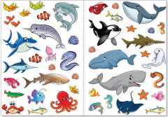 Наклейки многоразовые «Морские животные», формат А4 - Фото 2