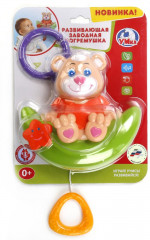 Игрушка музыкальная «Медвежонок на луне» с механическим заводом - Фото 1