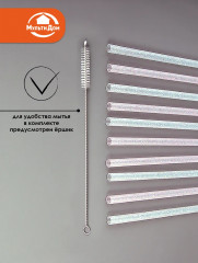 Набор трубочек для коктейлей многоразовых с ершиком «Блестки» - Фото 4