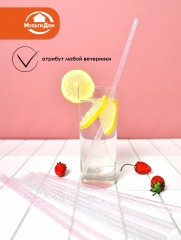 Набор трубочек для коктейлей многоразовых с ершиком «Блестки» - Фото 5