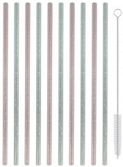 Набор трубочек для коктейлей многоразовых с ершиком «Блестки» - Фото 8