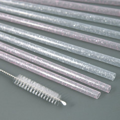 Набор трубочек для коктейлей многоразовых с ершиком «Блестки» - Фото 10