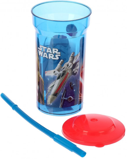 Стакан с соломинкой и крышкой «Звёздные войны»