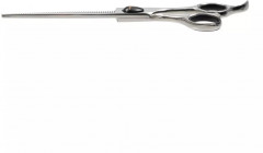 Ножницы для груминга филировочные с большим черным винтом типа Prime 7" 50T «Silk Slice» - Фото 2