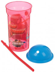Стакан с соломинкой и крышкой «Человек-паук» - Фото 1