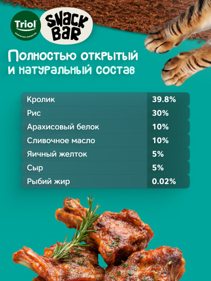 Лакомство для кошек «Мини-подушечки с начинкой из кролика»