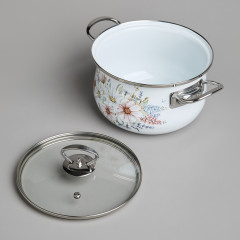 Набор кастрюль эмалированных с крышками «Дворцовый парк» - Фото 4