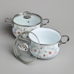 Набор кастрюль эмалированных с крышками «Дворцовый парк» - Фото 8
