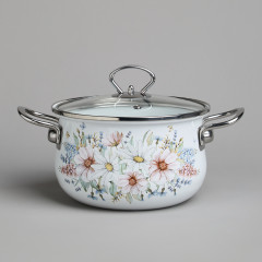 Набор кастрюль эмалированных с крышками «Дворцовый парк» - Фото 1